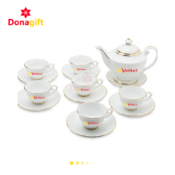 Bộ ấm trà gốm sứ Winmart quà tặng doanh nghiệp sang trọng