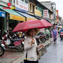 Dù cầm tay ngân hàng Agribank 8 Ô dù cầm tay Agribank thiết kế chuẩn nhận diện thương hiệu