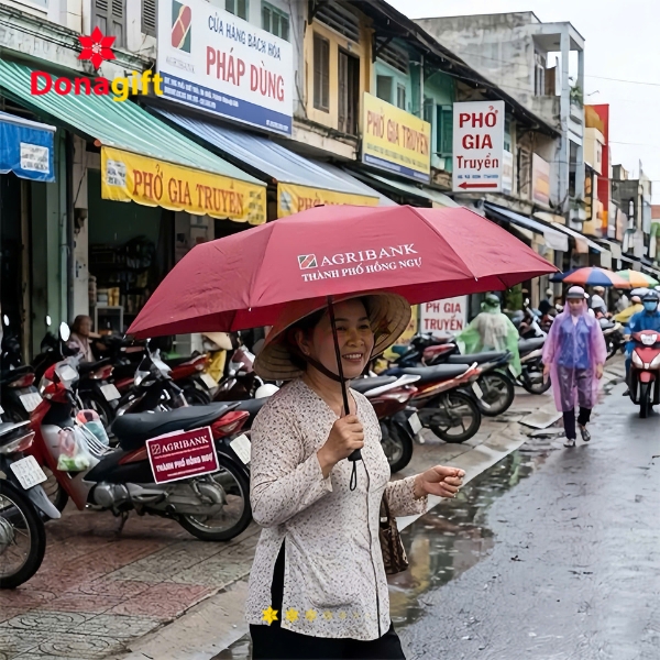 Dù cầm tay ngân hàng Agribank 15 Ô dù cầm tay Agribank thiết kế chuẩn nhận diện thương hiệu