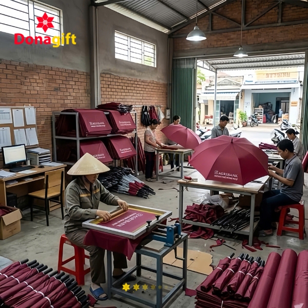 Dù cầm tay ngân hàng Agribank 16 Dù cầm tay ngân hàng Agribank chống nắng mưa bền bỉ