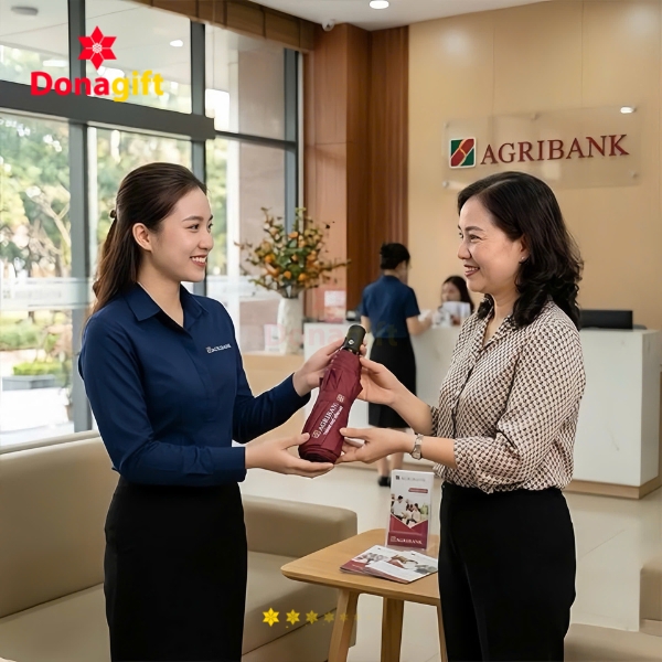 Dù cầm tay ngân hàng Agribank 17 Dù cầm tay Agribank khung chắc chắn, chất liệu cao cấp