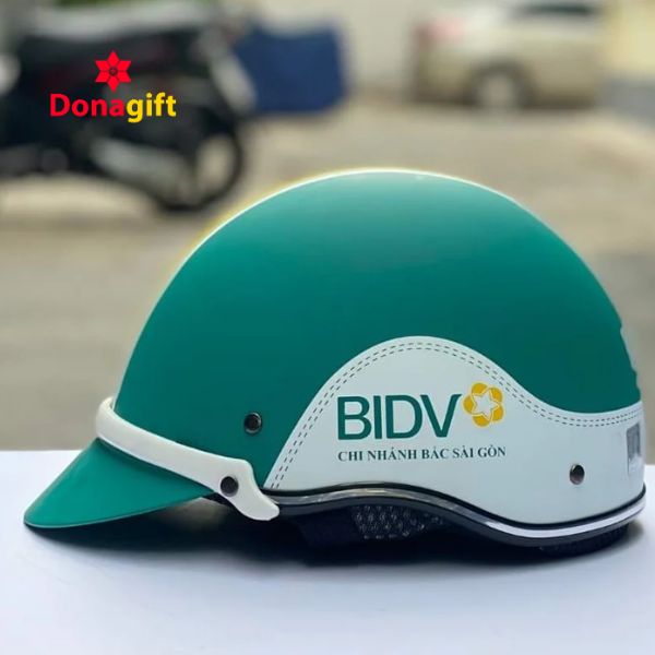 Nón bảo hiểm nửa đầu BIDV xanh lá