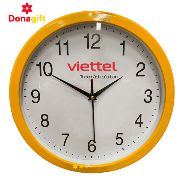 Đồng hồ treo tường Viettel in logo làm quà tặng doanh nghiệp