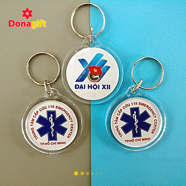 Móc khóa mica đại hội quà tặng sự kiện nhỏ gọn tiện lợi
