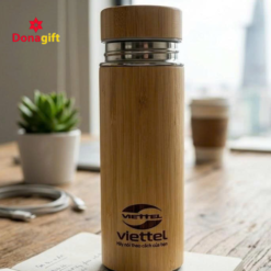 Bình giữ nhiệt tre logo Viettel 9 Bình giữ nhiệt tre Viettel quà tặng doanh nghiệp ý nghĩa