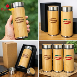 Bình giữ nhiệt tre logo Viettel 8 Bình giữ nhiệt tre Viettel thiết kế thân thiện môi trường