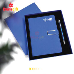 Setgift Sổ và Bút trong hộp MBbank – DonaGift quà tặng doanh nghiệp cao cấp thiết kế sang trọng.