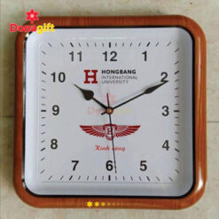 Thiết Kế Đồng Hồ Khung Chữ Nhật Hồng Bàng In Logo Chuẩn Thương Hiệu