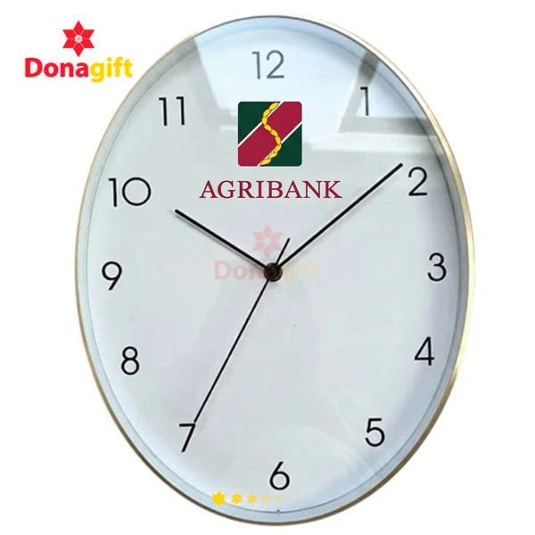 Đồng hồ treo tường Ovan Agribank thiết kế chuẩn nhận diện thương hiệu
