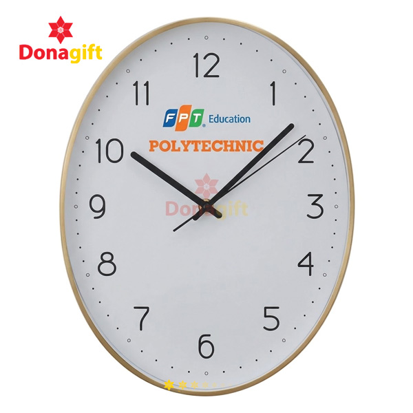Đồng Hồ Ovan FPT in logo doanh nghiệp treo tường