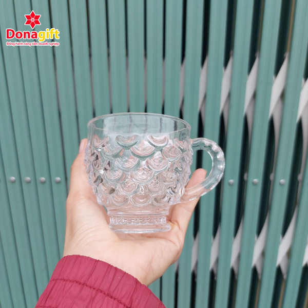 Ly thủy tinh có quai  phù hợp uống trà hoặc cà phê