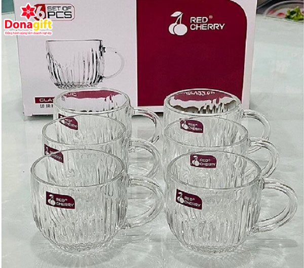 Ly thủy tinh có quai dáng thấp