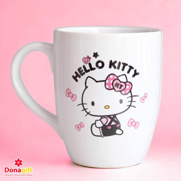 Ly sứ Bát Tràng in hình Hello Kitty