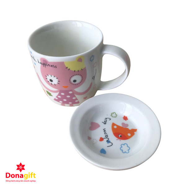 Ly sứ Bát Tràng in hình dễ thương