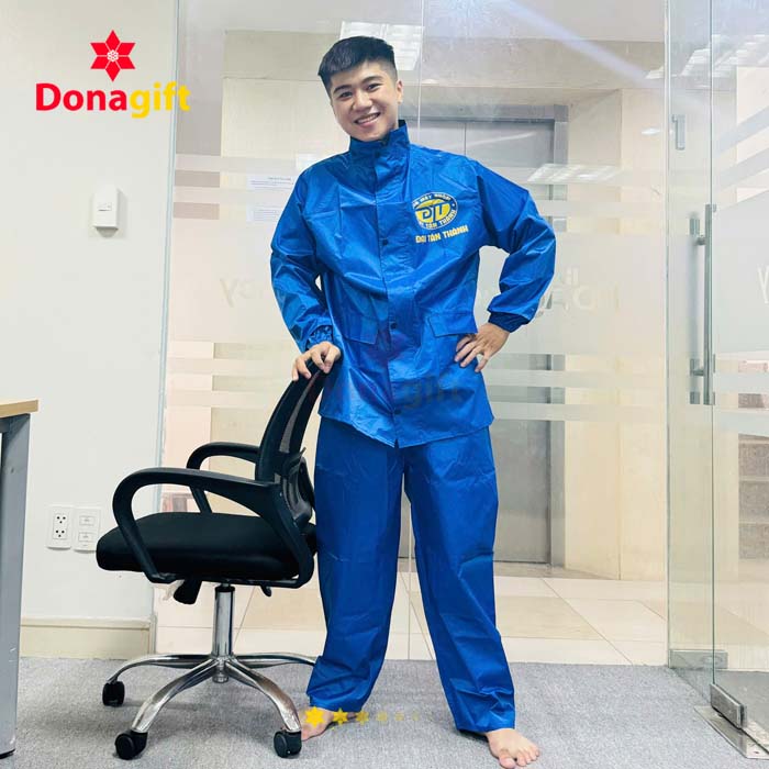Áo mưa đồ bộ 1 lớp in logo