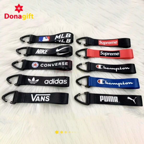 Móc khoá dây vải in logo thời trang