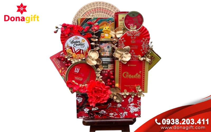 Giỏ quà Tết sang trọng Giỏ quà Tết sang trọng
