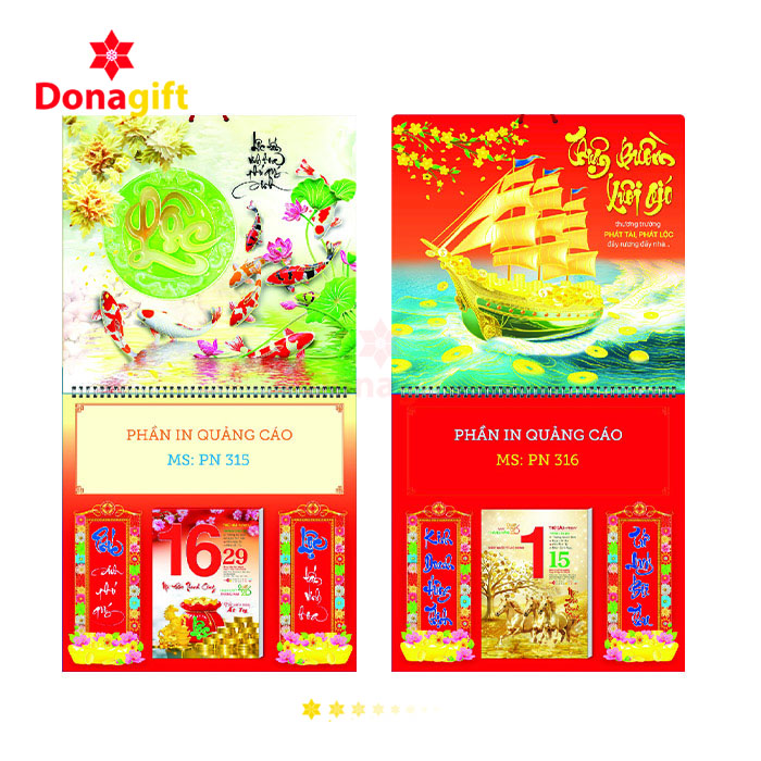 LỊCH BLOC LÒ XO GẮN GIỮA DN8