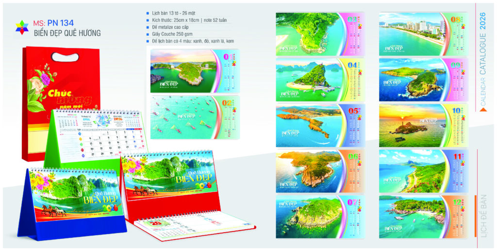 LỊCH ĐỂ BÀN BIỂN ĐẸP QUÊ HƯƠNG