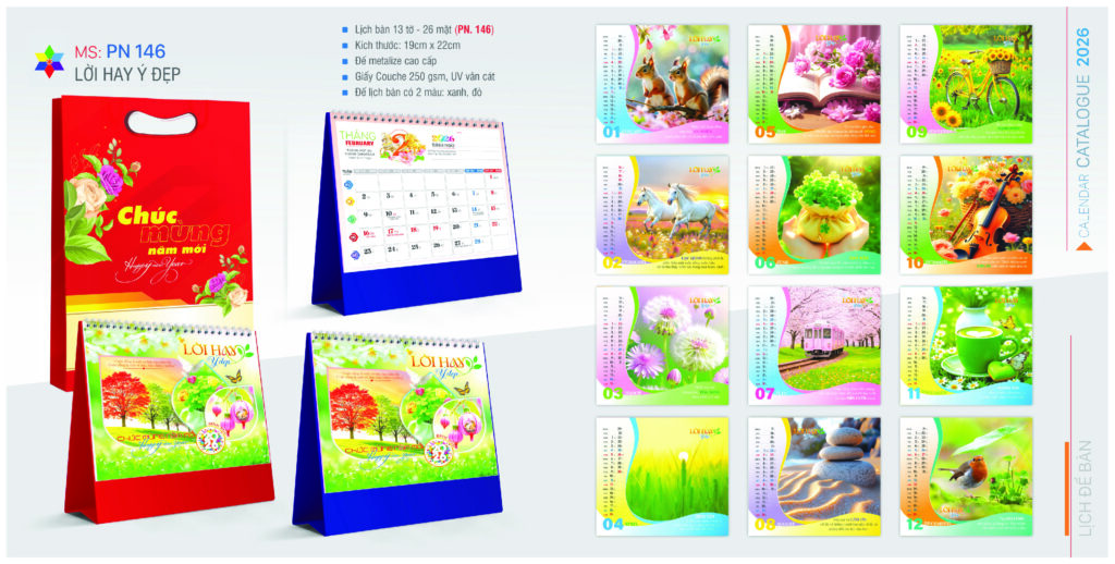 LỊCH ĐỂ BÀN LỜI HAY Ý ĐẸP