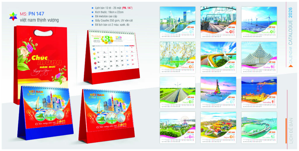 LỊCH ĐỂ BÀN VIỆT NAM THỊNH VƯỢNG