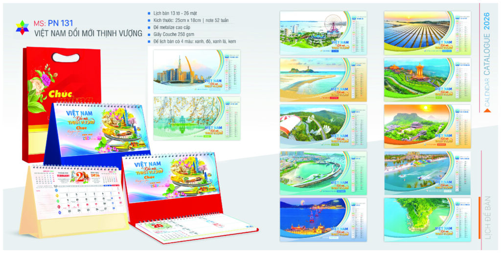 LỊCH ĐỂ BÀN VN ĐỔI MỚI THỊNH VƯỢNG