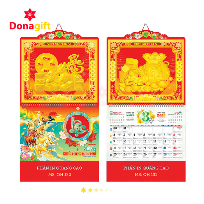 LỊCH LÒ XO 13 TỜ DN18