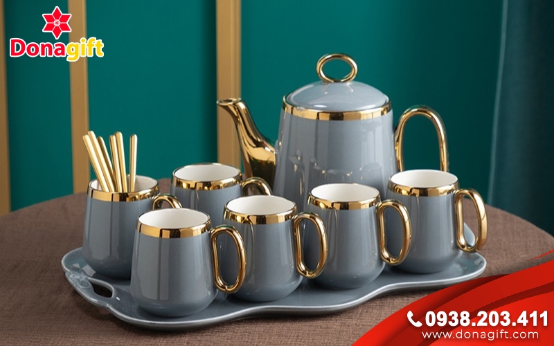 Bộ ấm chén gốm sứ  Bộ ấm chén gốm sứ