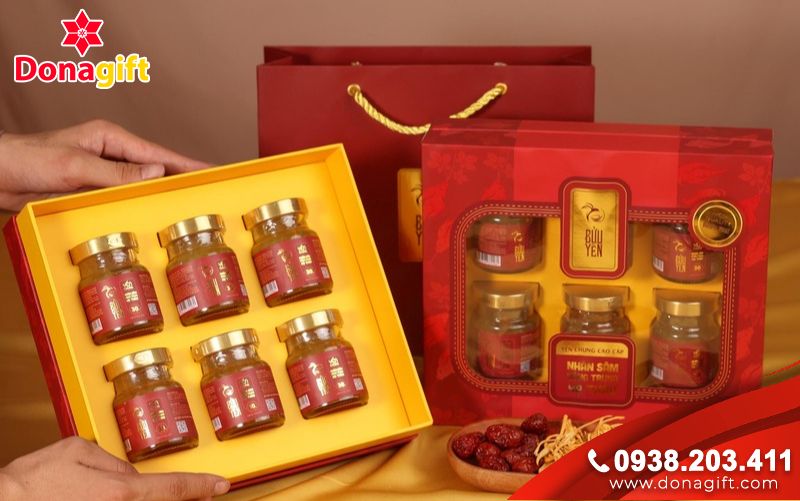 Hộp yến sào, nhân sâm, đông trùng hạ thảo