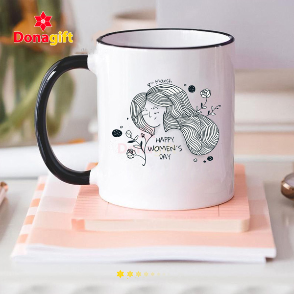 Ly sứ mừng 8/3 sang trọng – In logo doanh nghiệp