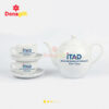Bộ ấm chén sứ trắng iTAD thiết kế sang trọng