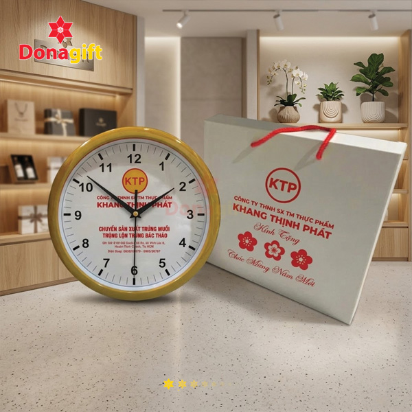 Đồng hồ treo tường Khang Thịnh Phát (KTP) 7 Đồng hồ treo tường KTP in logo sắc nét – Quà tặng doanh nghiệp