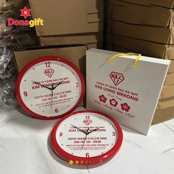 Đồng hồ treo tường in logo Công ty Vàng Bạc Đá Quý Kim Long Mekong 9 Thiết kế đồng hồ treo tường in logo Kim Long Mekong – quà tặng khách hàng