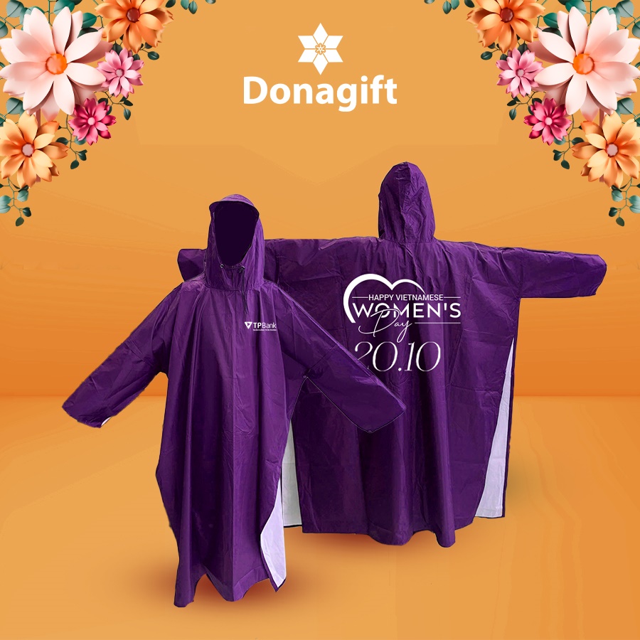 Áo mưa tím quà tặng ngày 20/10