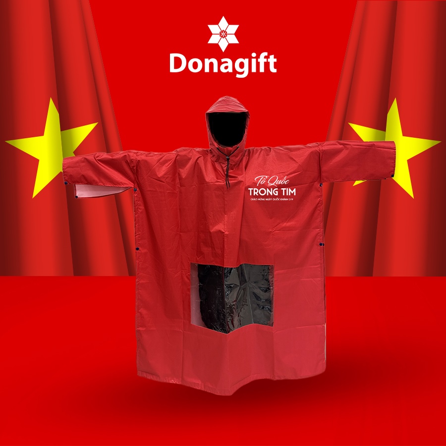 áo mưa sắc đỏ mừng quốc khánh