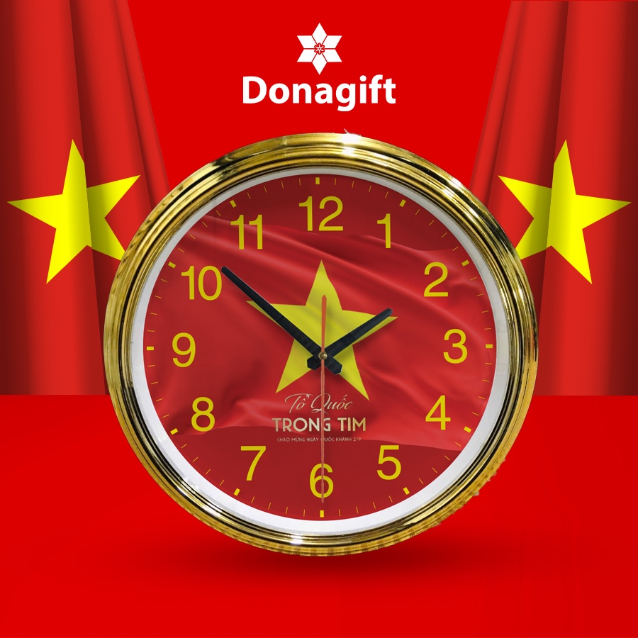 Đồng hồ nền đỏ sao vàng