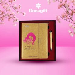 Bộ sổ và bút dành tặng ngày 8/3 thiết kế sang trọng in logo doanh nghiệp