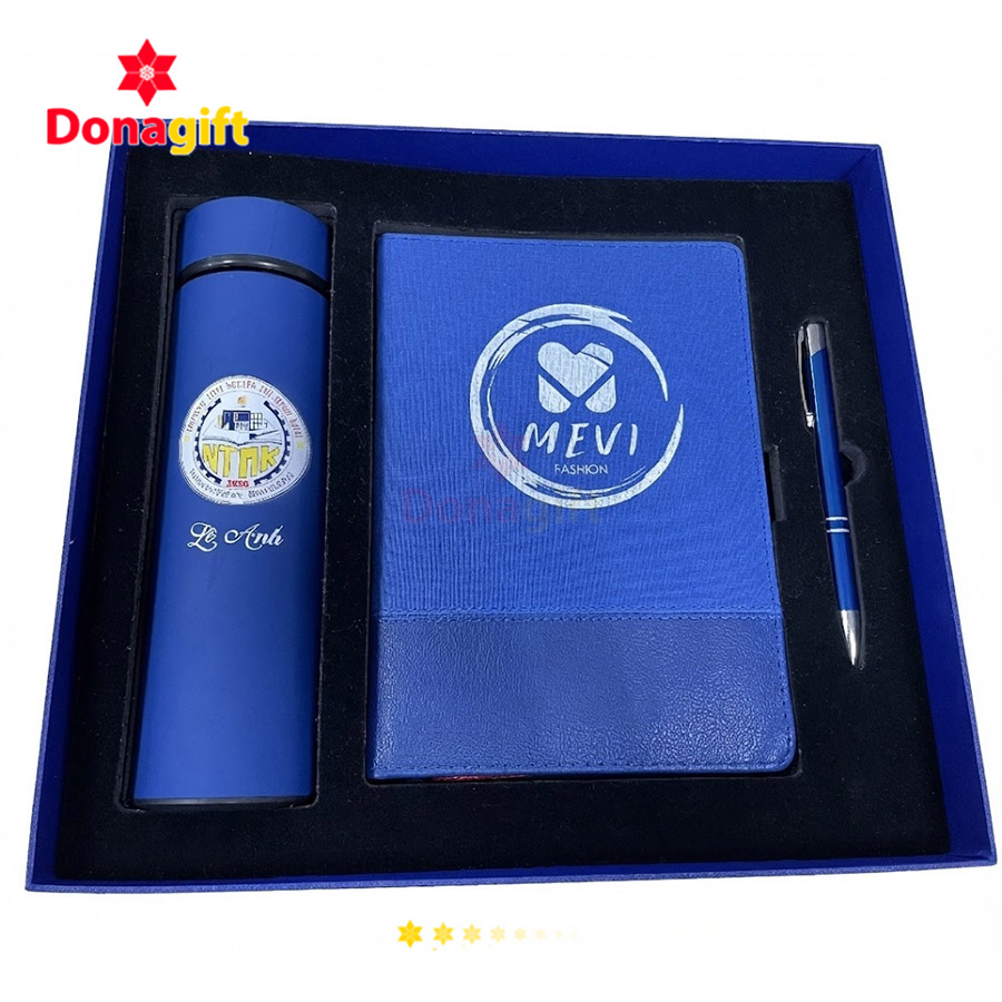 Bộ quà tặng sổ tay – bình giữ nhiệt – bút sang trọng