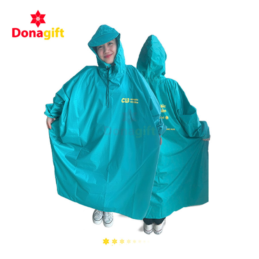 Áo mưa poncho màu xanh ngọc