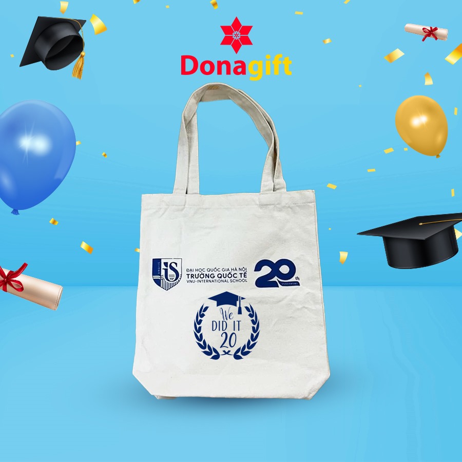 Túi Tote Vải Kỷ Niệm 20 Năm Trường Quốc Tế – ĐHQGHN