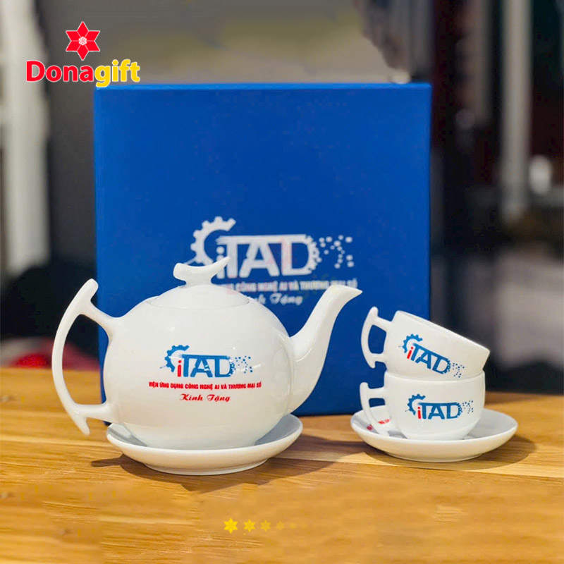 Bộ Ấm Chén Sứ ITAD In Logo