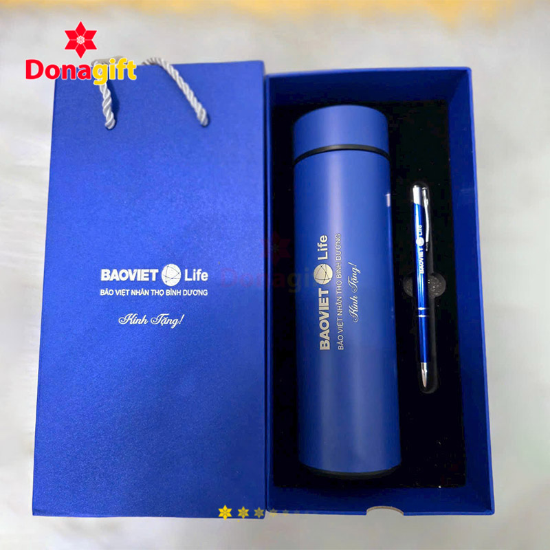 Bộ quà tặng bình giữ nhiệt và bút bi BAOVIET Life