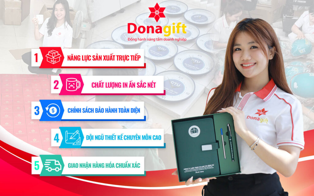 Xưởng sản xuất quà tặng in logo DonaGift